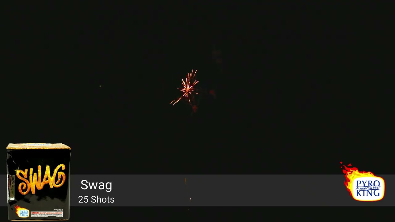 Swag 25 Shot 200 Gram Cake - Pyro King Brand Fireworks