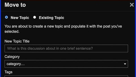 Demo How To Move Discourse Forum Posts to new Topic