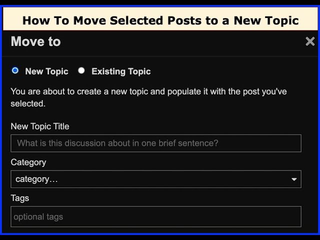 Demo How To Move Discourse Forum Posts to new Topic