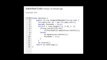 1903 Largest Odd Number in String