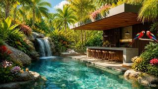 Peaceful JUNGLE Hideaway 🌊 Gentle Waterfall & & Birdsong Ambience for Deep Sleep and Meditation