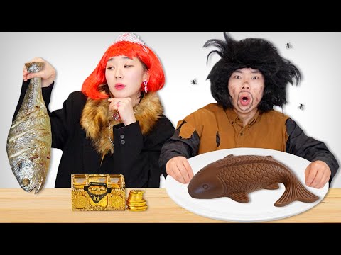 REAL FOOD VS CHOCOLATE GUMMY CHALLENGE 진짜음식 가짜음식 챌린지 Battle Food 배푸
