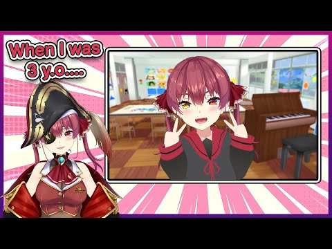 Houshou Marine's Adorable Self-introduction as a Kid