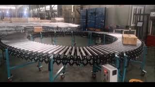 Expandable Roller Conveyor System for container or cargo to warehouse transfer automation. 滚筒输送机系统