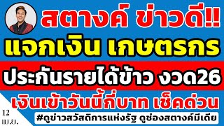 สตางค์ข่าวดี วันนี้แจกเงินเกษตรกรทั่วไทย ประกันรายได้ข้าว งวดที่26 ดูด่วนเงินเข้ากี่บาท