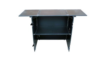 ProX cases XS-DJSTNBL Performer Portable DJ desk Table Facade Black on Black W/ Wheels