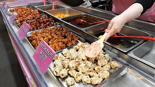 известная жареная курица в корейском рынке - корейская уличная еда