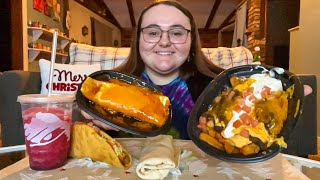 Taco Bell MUKBANG! NEW Enchirito, 7 Layer Nacho Fries, Chalupa Supreme & Cheesy Bean Burrito!