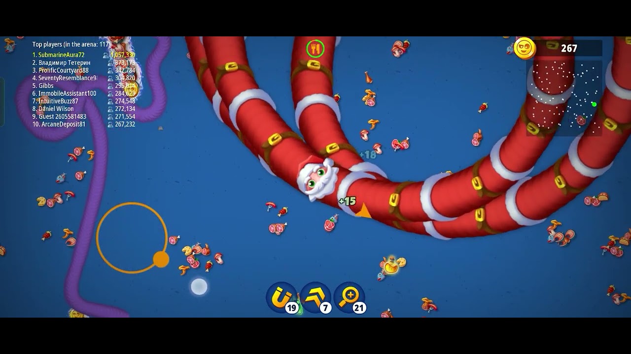 Target to reach 2 million 🐍 with largest worm in arena 