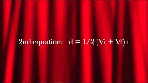 KINEMATICS EQUATION #2
