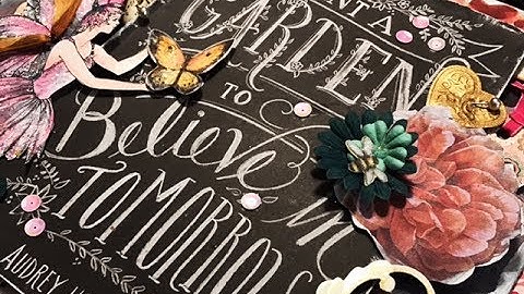 Using Old Supplies with AdultColorBook Page on Mixed Media Canvas