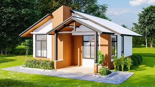 Stylish 2 Bedroom Small House 3D Design | 50 sqm Modern Living