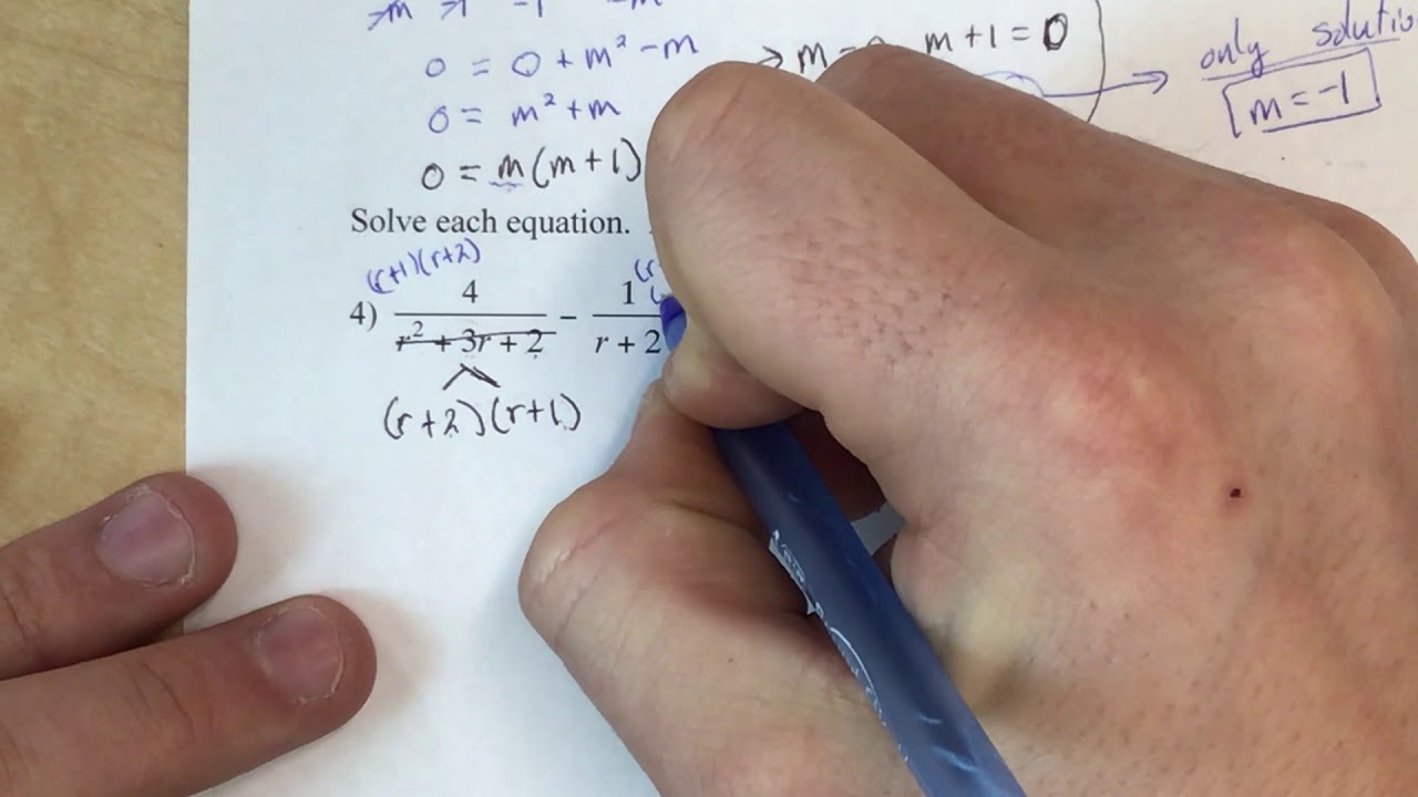 Solving Rational with Extraneous Solutions (part 2) notes - YouTube