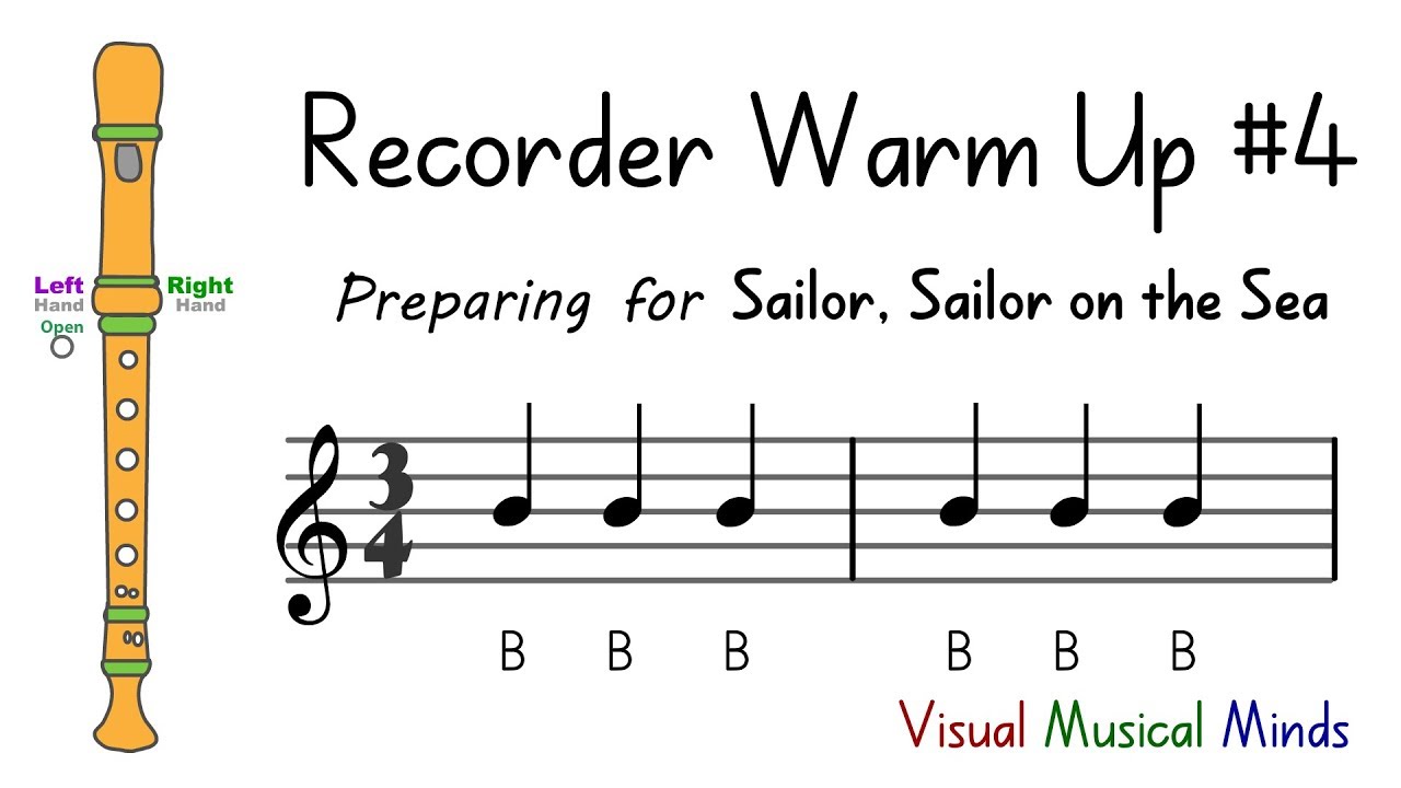 Recorder Warmup 4 Preparing for "Sailor, Sailor on the Sea" YouTube