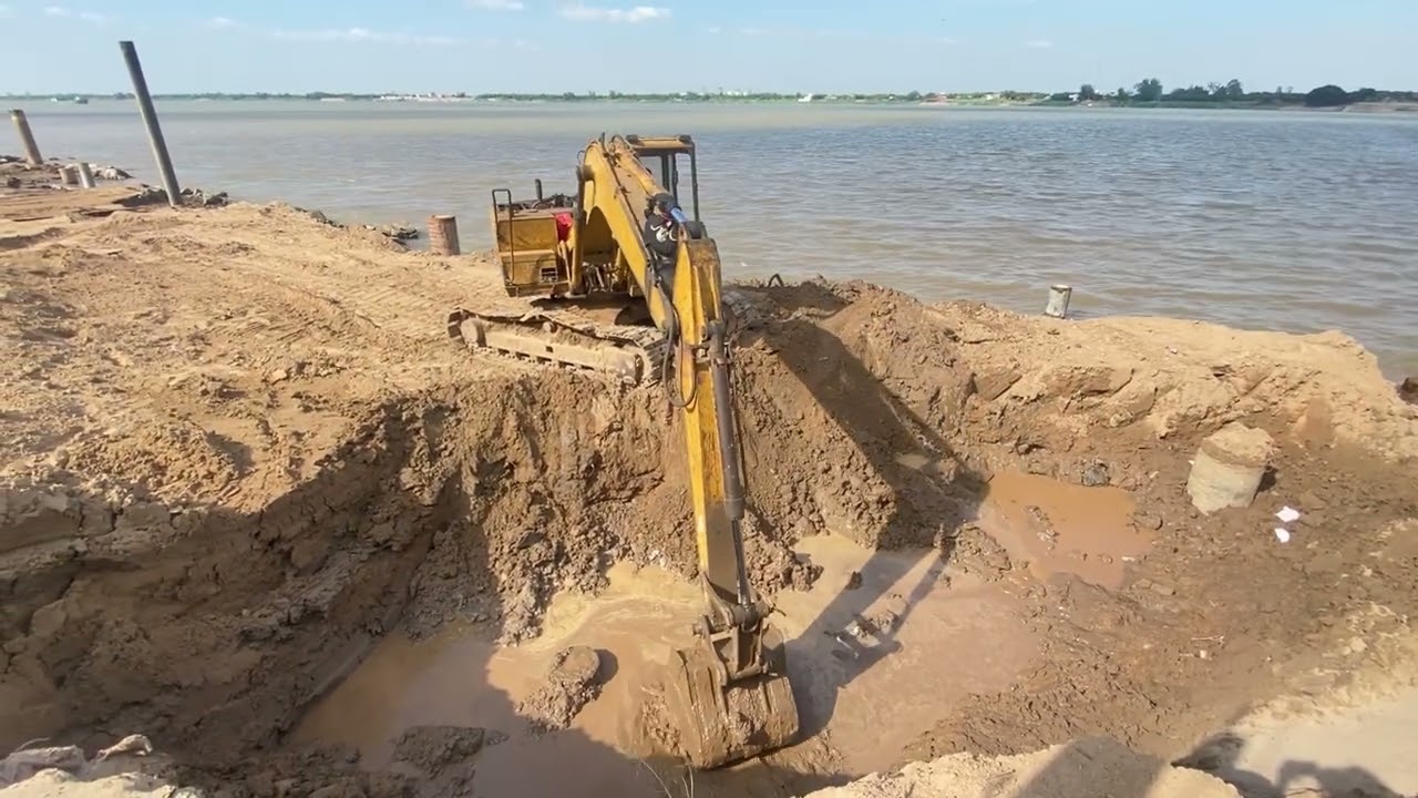 Soil Backfilling Work for Spun Pile Riverbank Protection