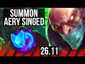 SINGED vs YONE (TOP) | Summon Aery | KR Master | 26.11