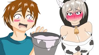 Cow milking | Minecraft anime ep 3