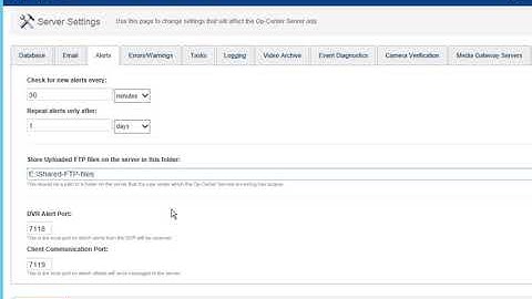 Op Center TechTips General Settings Alerts and Warnings