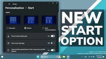 How to Enable New Start Menu Option in Windows 11 25309