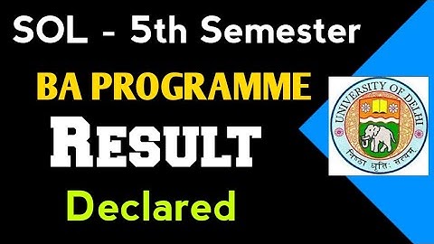 SOL BA PROG Fifth Semester Result Declared Dec 2021