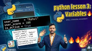 Python Lesson 3 in mobile Termux🔥 | Skill Chakra Academy | 