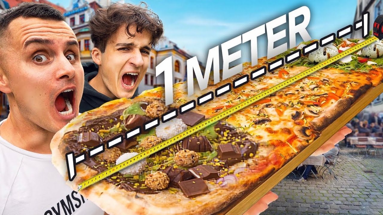 NUR 1 METER lange Gerichte für 1 Tag essen  *mit 1 Meter Pizza*