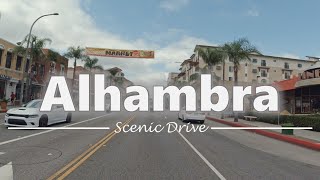 Driving in Downtown Alhambra, California  4K60fps