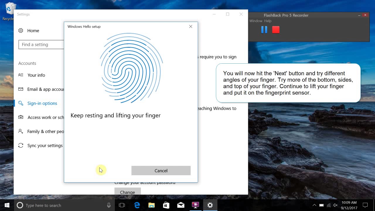 windows 10 fingerprint