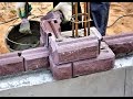 Монтаж забора BRICK на ленточный фундамент