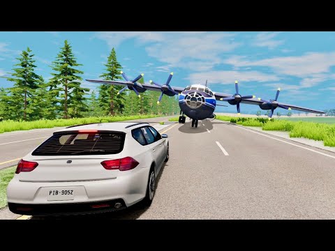 АСМР ПОСАДКА САМОЛЕТА НА ТРАССУ В BeamNG Drive