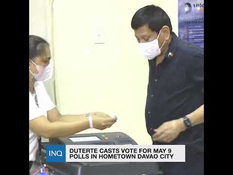 Duterte casts vote for May 9 polls in hometown Davao City