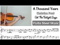 Free sheet  a thousand years  christina perri  violin sheet music