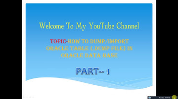 How To Dump /  Import Oracle Table in Oracle  Database.