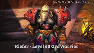 Riefer the Orc Warrior Hits Level 60 - Classic WOW