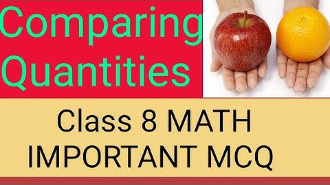 Class 8 Math MCQ Chapter 8 |Comparing Quantities| CBSE PSEB