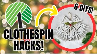 GENIUS Dollar Tree Christmas DIYS Using Clothespins | Super Quick & Easy!