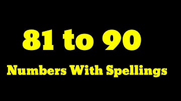 81 to 90 Numbers With Spellings | Number Names