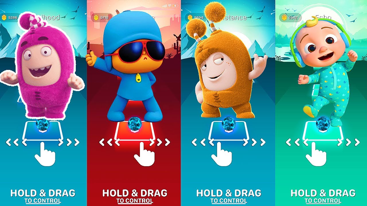 Newt vs Pocoyo vs Slik vs Tiles Hop Edm Rush YouTube