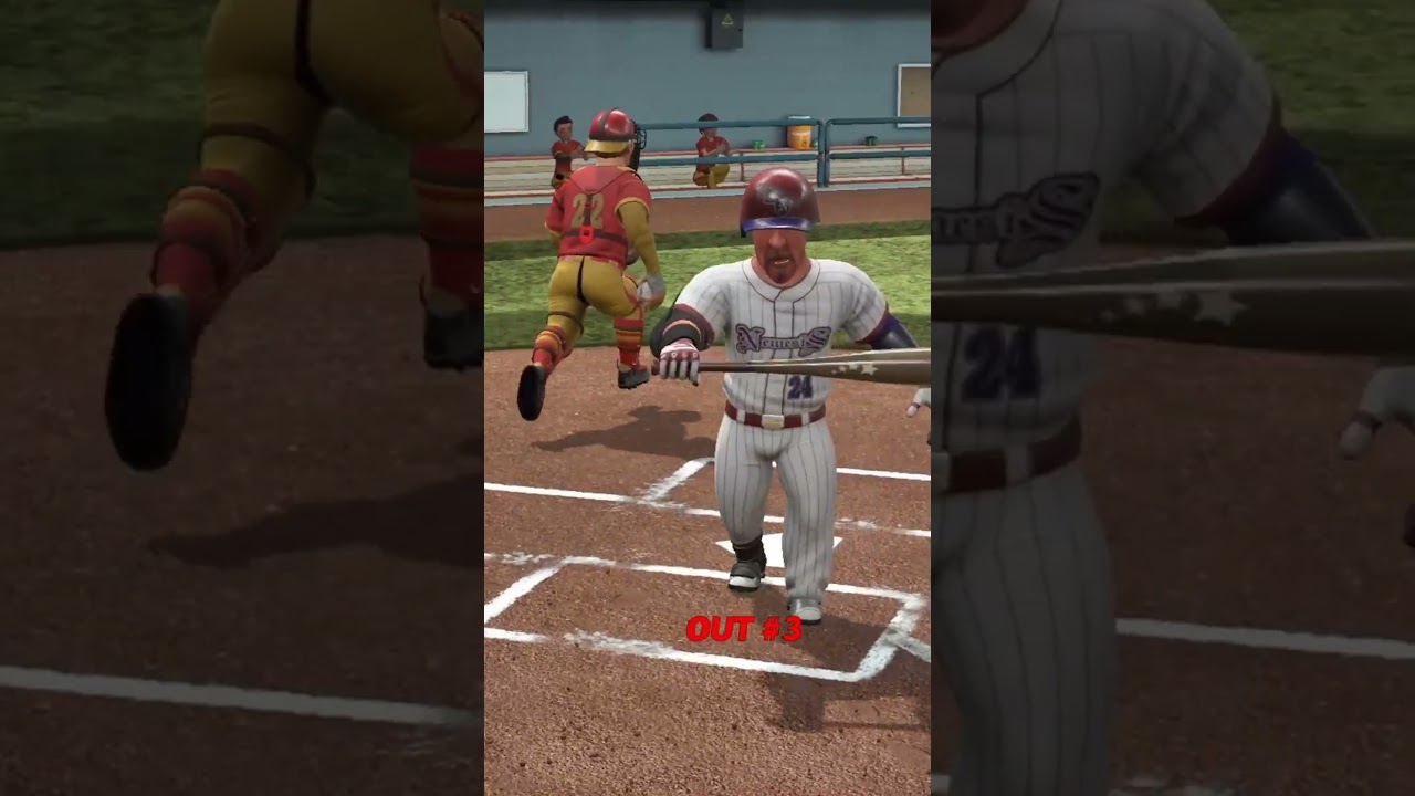 Insane Bat Smash! Knee Breaks Bat After Strikeout Super Mega Baseball 3