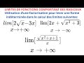 LIMITES DE FONCTIONS RACINES CARREES ET FORMES INDETERMINEES