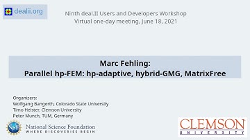 Parallel hp-FEM: hp-adaptive, hybrid-GMG, MatrixFree - deal.II workshop 2021