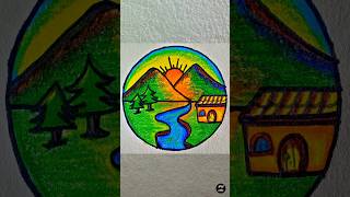 Color a Natural Scenery #art #drawing #painting #shorts
