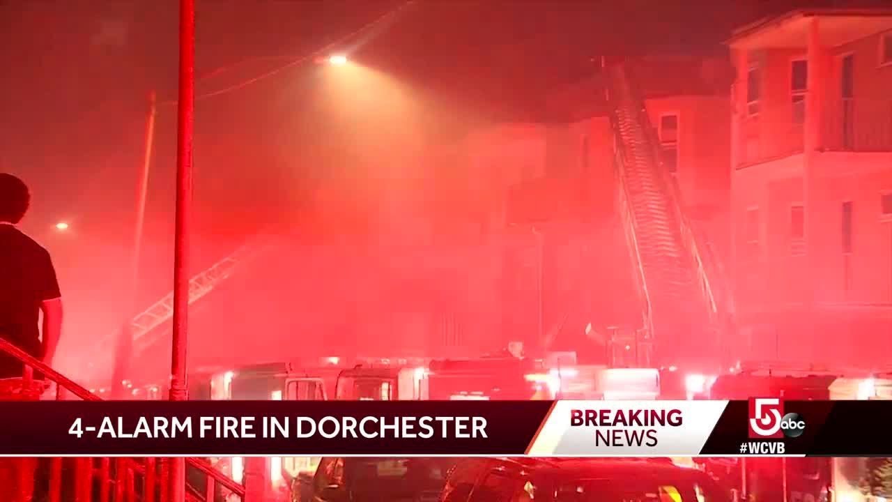 4-alarm fire in Dorchester - YouTube
