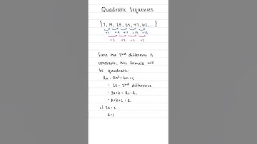 Quadratic Sequences
