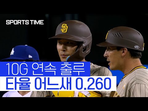 &amp;#39;꾸준한&amp;#39; <strong>김하성</strong>… 10경기 <strong>연속</strong> 출루와 4경기 <strong>연속</strong> 안타 #SPORTSTIME