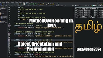 method overloading in Tamil | Java | Object Orientation and Programming | #java #javatamil #coding
