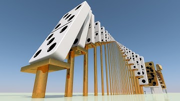 Staircases Domino Effect With Minecraft Steve Happy End