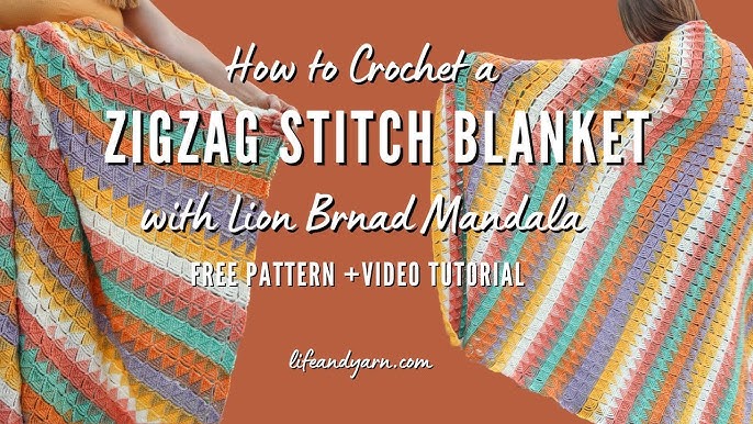 Hand Made Crochet Baby Blanket Quilt Lion Brand Mandala Yarn Multi Color  27”