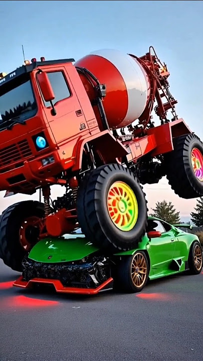 truck vs lamborghini, truk oleng, lorry videos, xe tải nhảy, caminhão dançando, voiture de course 😍