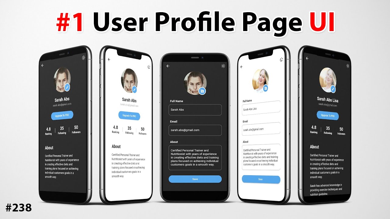 Flutter Tutorial - User Profile Page UI [2021] 1/2